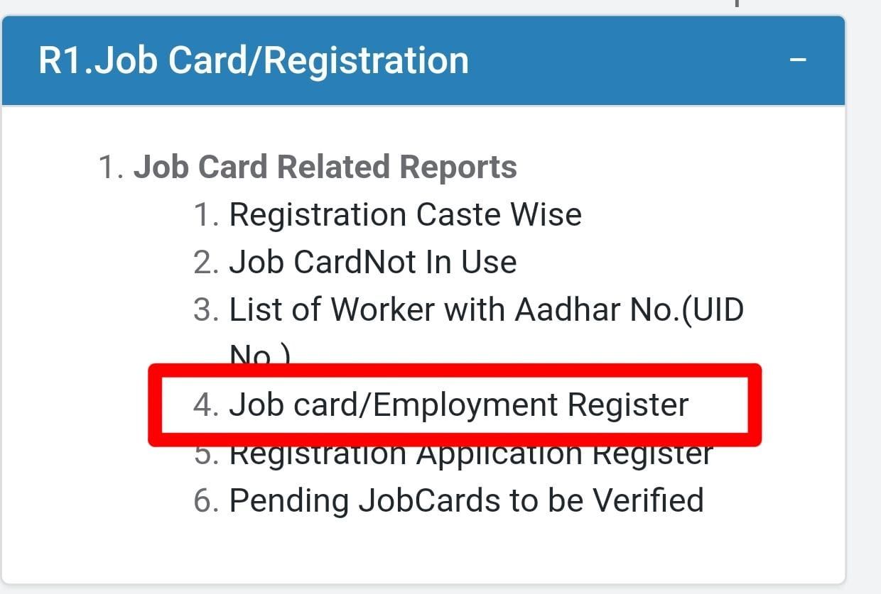 Job card/Employment Register